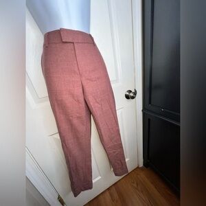Club Monaco Women’s 4 Red Wool Straight Leg Crop Trouser Dress Pant S